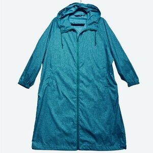 Marimekko x Uniqlo Turquoise Hooded Parka zip up hoodie style